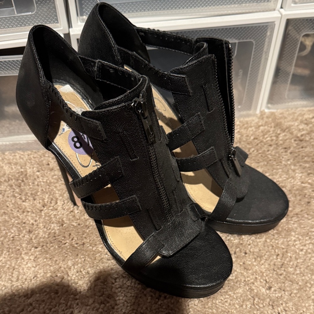 Jessica Simpson Black Strappy Heels